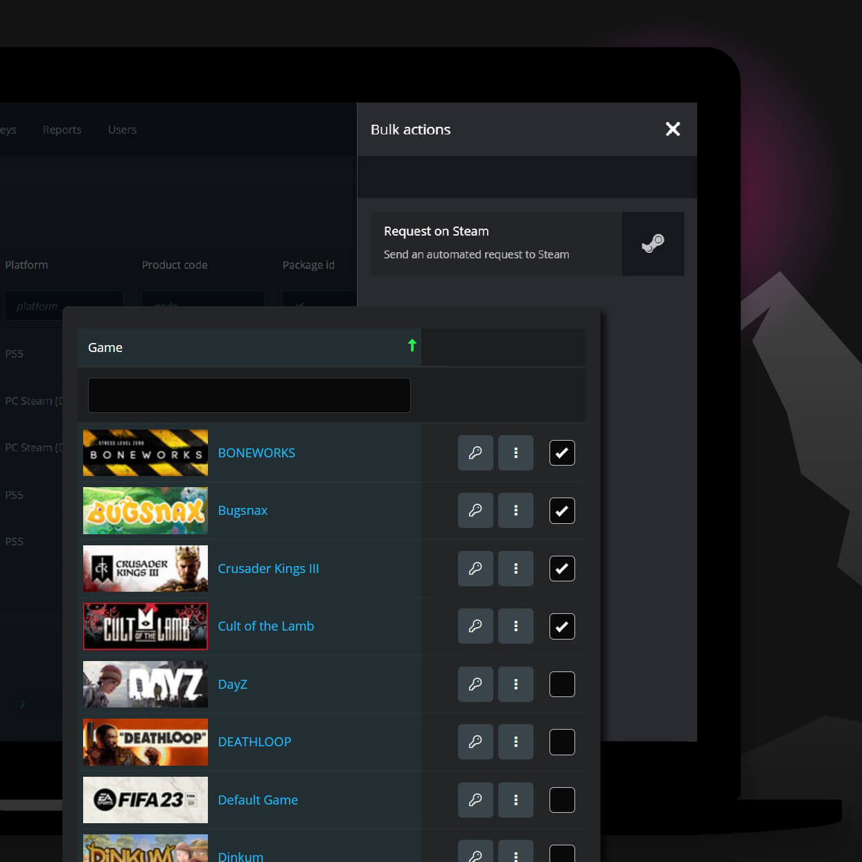 Bulk request keys